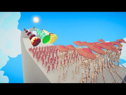 SAMURAI SKELETON ARMY vs 2x EVERY GOD - Totally Accurate Battle Simulator (TABS)