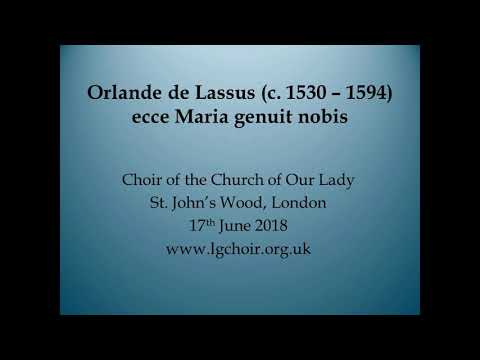 Lassus   'ecce Maria genuit nobis'