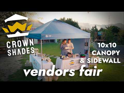Crown Shades 10' x 10' CenterLOK® Canopy - Organizer Wall - RM100H-SA1 Lifestyle Video video thumbnail