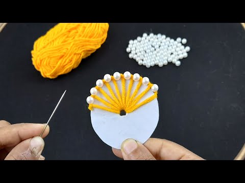 Hand embroidery amazing flower - Superb woolen flower making trick using paper