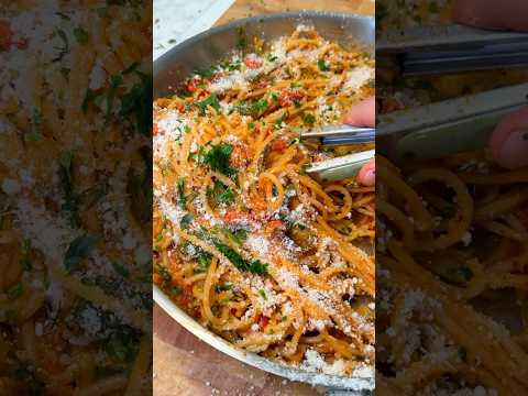 Roasted Veggie Pasta with Garlic Tomato Sauce | Vegan & Flavorful! 🍆🍅🧄