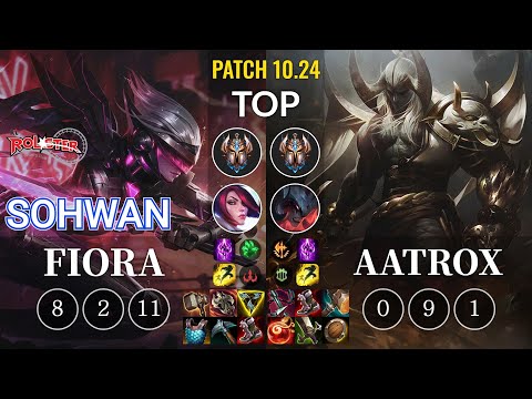KT SoHwan Fiora vs Aatrox Top - KR Patch 10.24