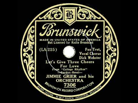 1934 Jimmie Grier - Let’s Give Three Cheers For Love (Dick Webster, vocal)