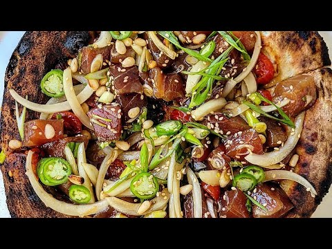 Tuna Poke Pizza | Original Recipe | Hawaiian Italian Mashup | #tunapoke #pizza