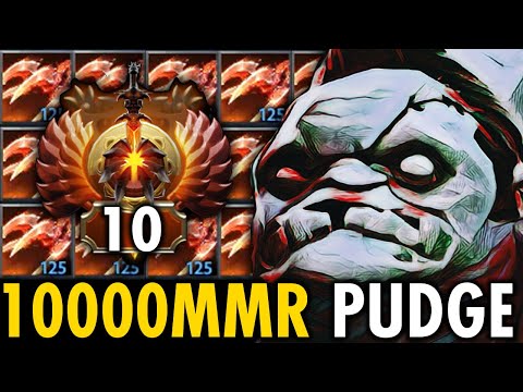 FIRST 10000 MMR PUDGE! OMG NONSTOP GANKING HOOK EVERYWHERE  New 7.27c PATCH | GENIUS PUDGE
