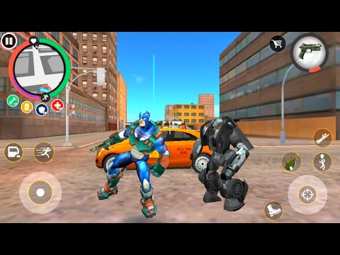 Rope Hero Vice Town Game | Rope Hero Freeze Car Robot Army | Transformer Airplane Fight Army Robot