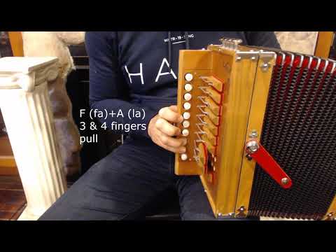 How to Play One Row Diatonic Accordion - Lesson 1 - Cajun Song "J'ai Passe Devant Ta Porte"