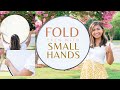 How to Fold a 5-in-1 Reflector with Small Hands (Footage from Behind / Mirrored Video / Slo Mo)