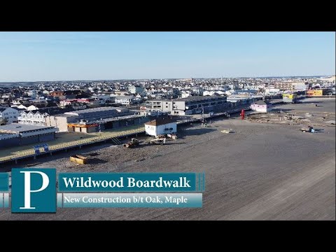 Drone footage of the Wildwood Boardwalk construction