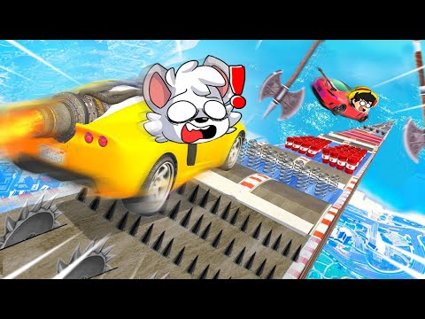 ¡LA MEGA RAMPA MÁS PELIGROSA DEL MUNDO! 🔥😱 CARRERA EXTREMA con los PANAS en GTA 5 Online