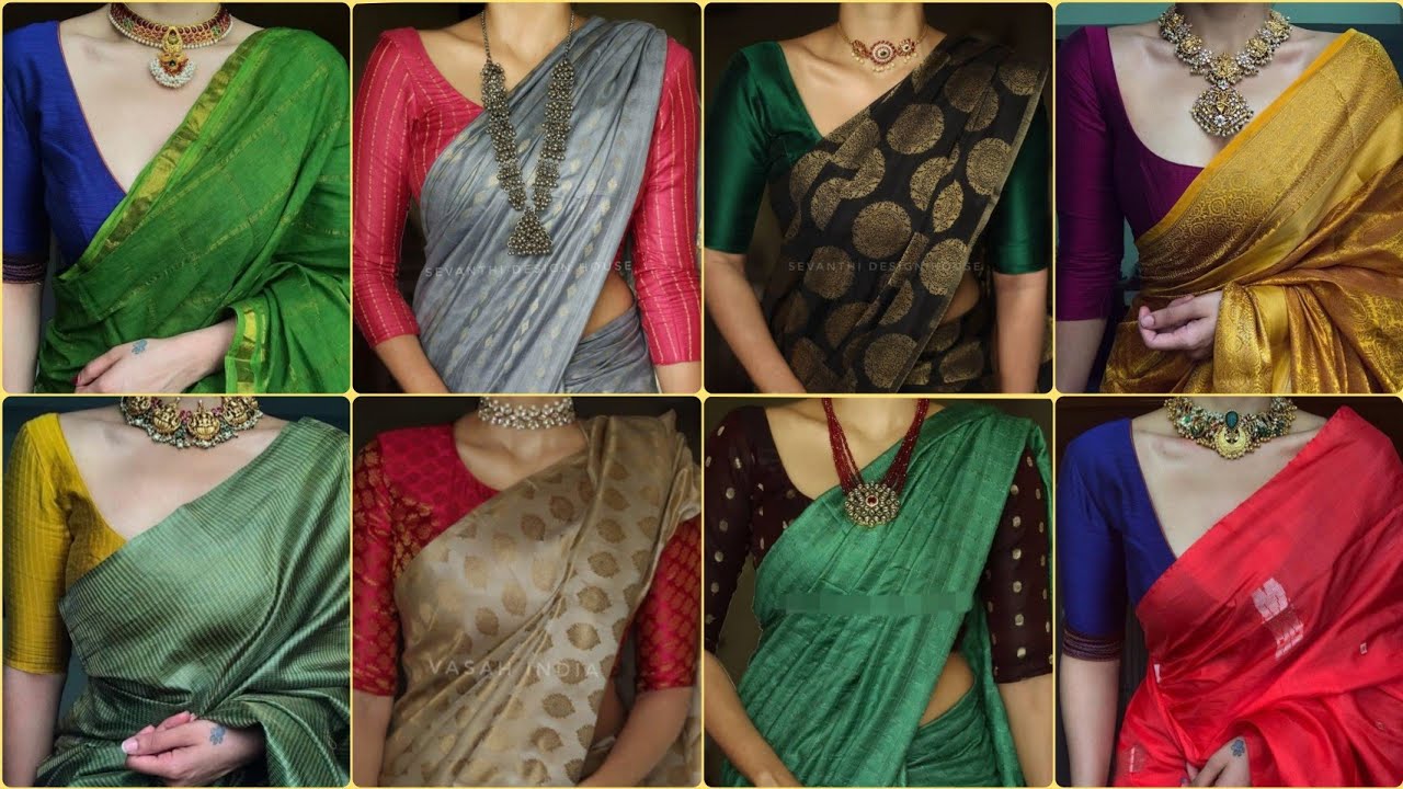 Watch video Saree Blouse Color Combination Ideas | Saree And Blouse Different Colour Combination #saree #blouse Now Saree Blouse Color Combination Ideas | Saree And Blouse Different Colour Combination #saree #blouse