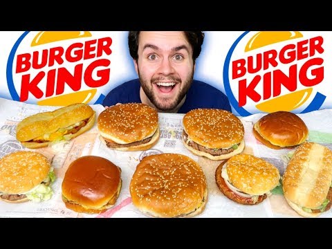 TRYING BURGER KING BURGERS! - Whopper, Cheeseburger, and MORE Taste Test!