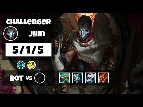 Jhin Bot Lane 11.18 Challenger Gameplay Replay S11 (5/1/5) - KOREAN