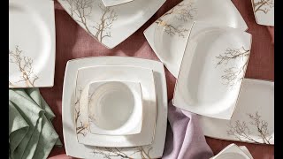 Karaca Autumn Fine Cream 60 Piece Square Dinner Set for 12 People Product Review