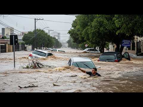 Chaos in Curitiba: Extreme Rain Sweeps Away Cars and Floods Homes Across the City!
