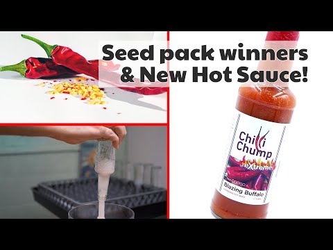 Seedpack giveaway winners and Blazing Buffalo 🔥eXtreme🔥 hot sauce bottling