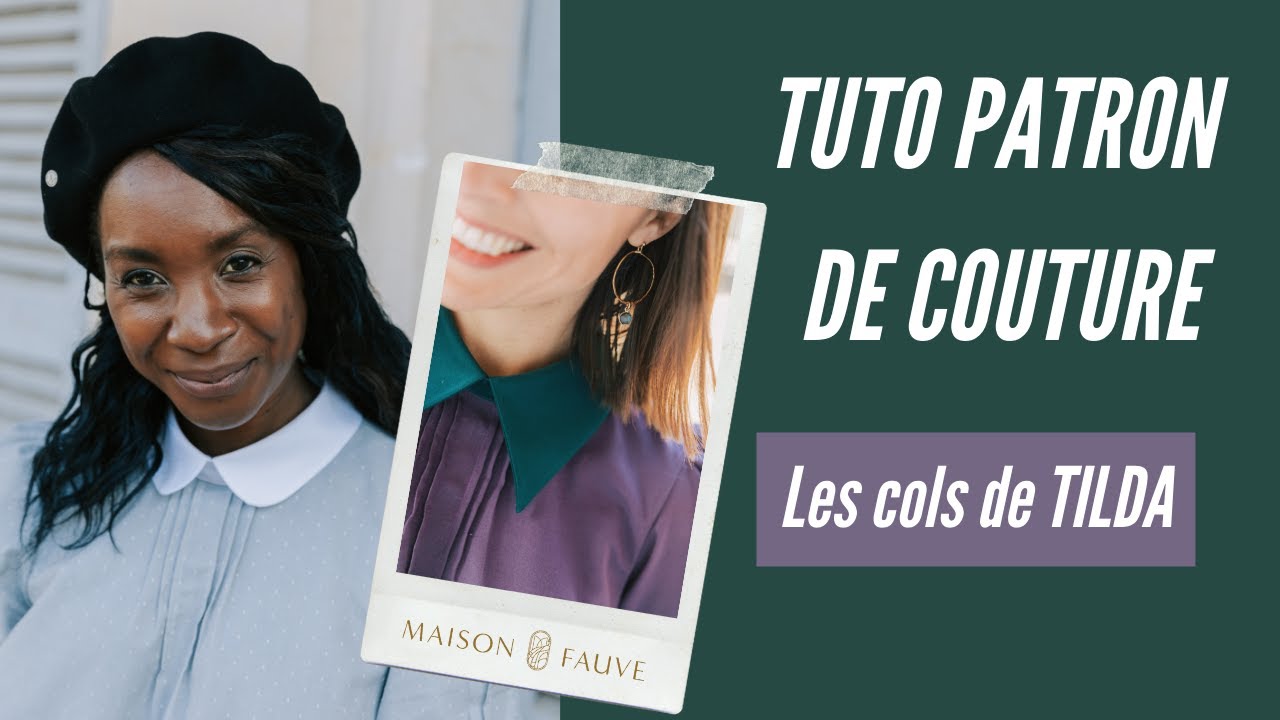 Patron couture PDF blouse Tilda et ses 5 options de col / PDF (A4, A3, A0, US Letter) - Cadres, Calques par Taille, Vidéoprojection