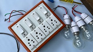 Heavy duty 4 Sockets extension box wiring for multi purpose 😜|