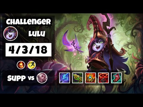 Lulu vs Rakan KOREAN Challenger SUPPORT (4/3/18) - v11.18