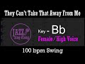 They Can't Take That Away From Me - Intro + Lyrics in Bb (Female) - Jazz Sing-Along