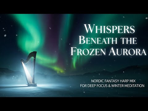 🌌 Whispers Beneath the Frozen Aurora | Nordic Fantasy Harp Mix for Deep Focus & Winter Meditation