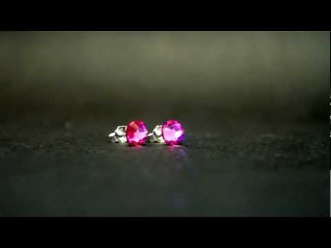 Rose 925 Sterling Silver Ear Studs with Swarovski Crystal 1 Pair