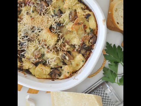 Savory Bread Pudding with Mushrooms and Speck by Cooking with Manuela