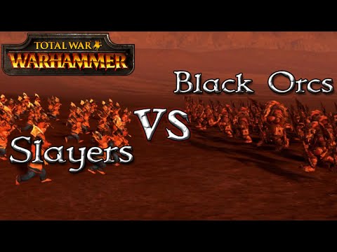 Black Orcs vs Slayers - Total War: Warhammer - 1v1 Unit Battles