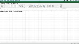 Data Analysis TookPak on Excel for a Mac