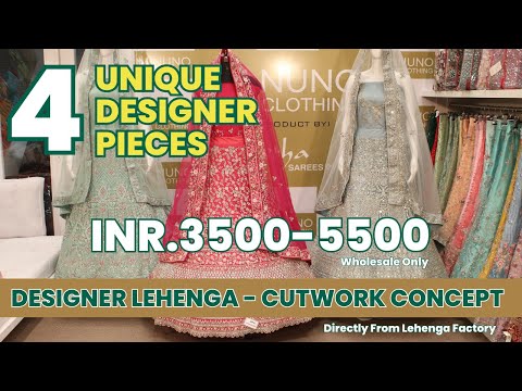 CUT WORK BORDER LEHENGA WITH ZARKAN WORK &  ZARI EMBROIDERY