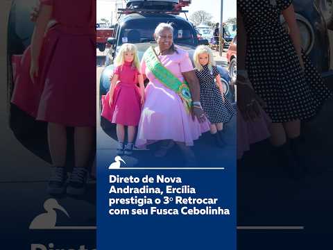 Direto de Nova Andradina, Ercília  prestigia o 3º Retrocar com seu Fusca Cebolinha