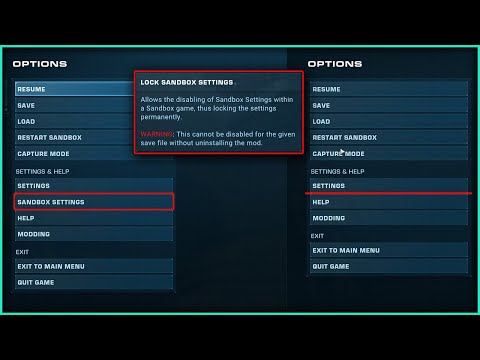 JWE 2 Mod: Sandbox Settings Locker (Better Challenge Mode)