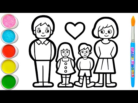 Family Drawing, Painting and Coloring for Kids & Toddlers | Basic How to Draw Tips 