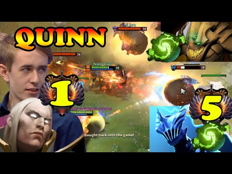 QUINN BEST MID OF NA INVOKER VS DOUBLE REFRESHER RAZOR + SAND KING DUO INTENSE GAME | DOTA2ORBS
