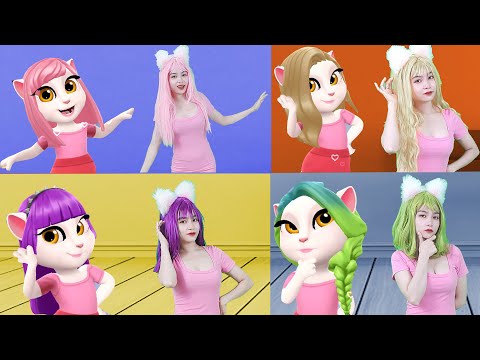 Cute Girl Who Changed Her Hair Color Imitating Angela - My Talking Angela 2 Real Life