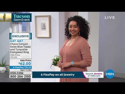 Chaco Canyon Kingman Turquoise and Swiss Blue Topaz Elon...