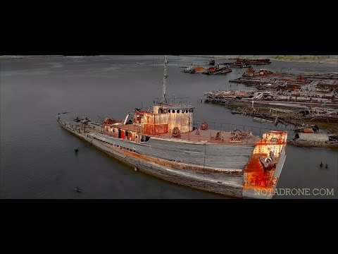 Haunting Drone View of an Abandoned Ship Graveyard in New York City - Arthur Kill , NYC Drone Video