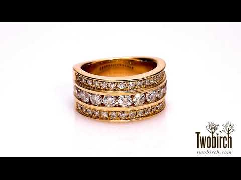 2 Ct. Three Row Channel Set Anniversary Ring - TwoBirch TB-WR-0075-WG-P