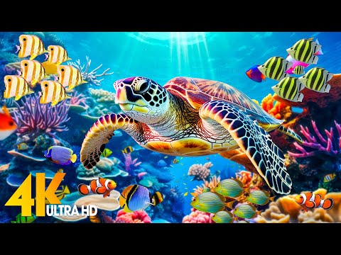 Ocean 4K - Sea Animals for Relaxation, Beautiful Coral Reef Fish in Aquarium (4K Video Ultra HD) #78