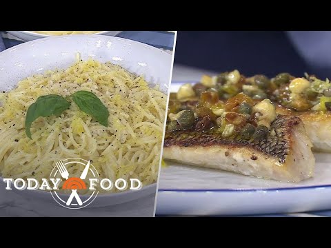 Lemon Pasta, Pan-Fried Sea Bass, Italicus Spritz: Get the Recipes