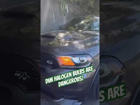 DODGE DURANGO: SWAP HALOGEN BULBS FOR LED BULBS‼️ #dodge #hemi #cartok #led #diy