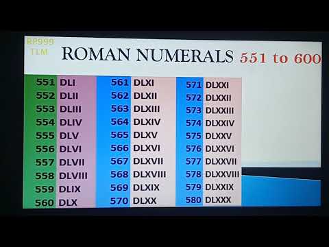ROMAN NUMERALS FROM 551TO 600||ROMAN NUMERLAS FROM 551 TO 600