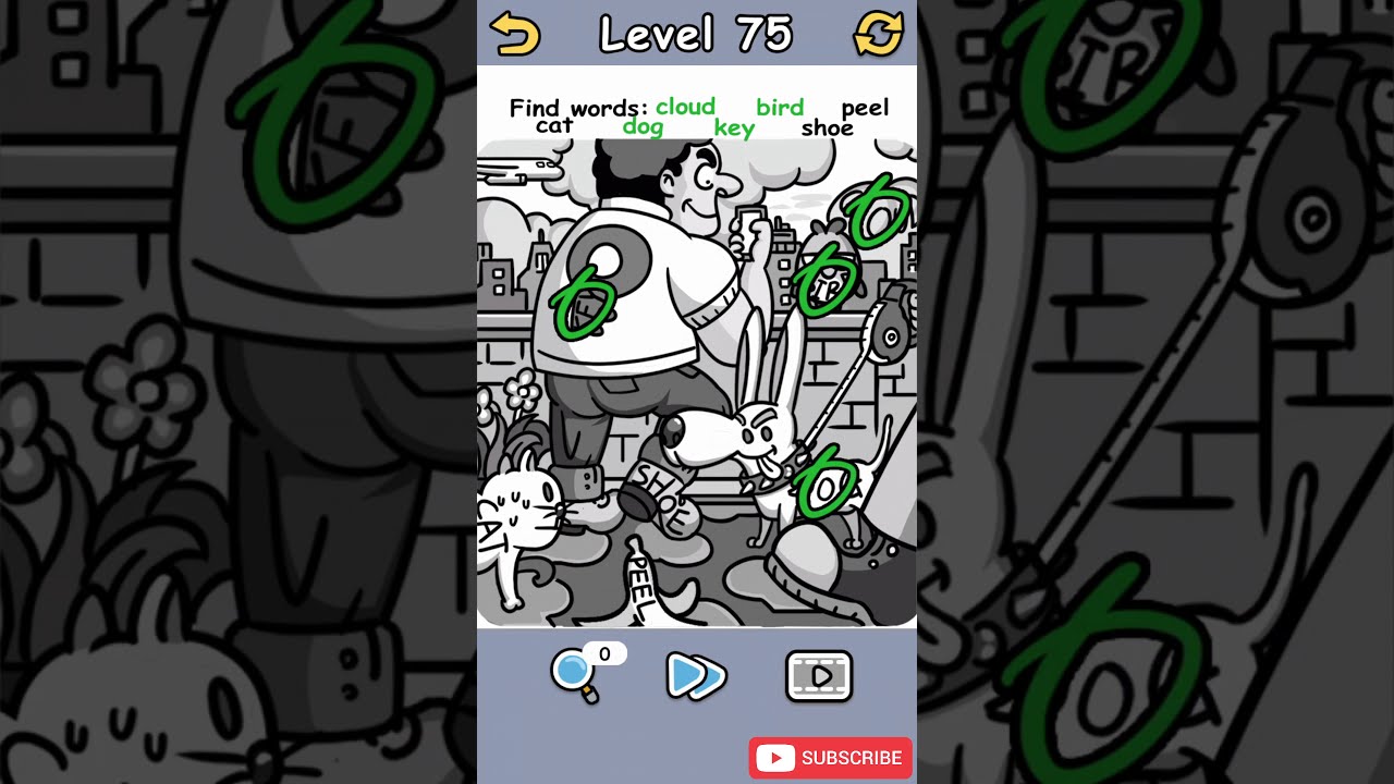 Brain Crack Level 75 Find words Walkthrough