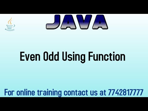 Test Integer Is Even Or Odd Using Function In Java