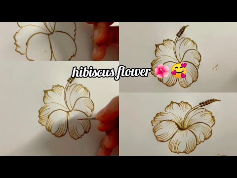 how to make hibiscus flower in mehndi design || very easy flower design|| Dua Fatima