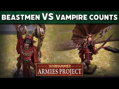 Beastmen vs Vampire Counts Warhammer Armies Project LIVE Reupload Battle Report