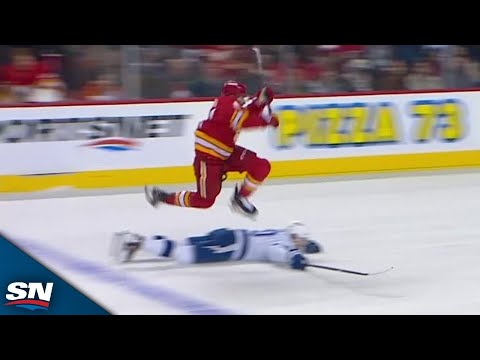 Flames' Nazem Kadri Leaps Over J.J. Moser To Fire Home Goal