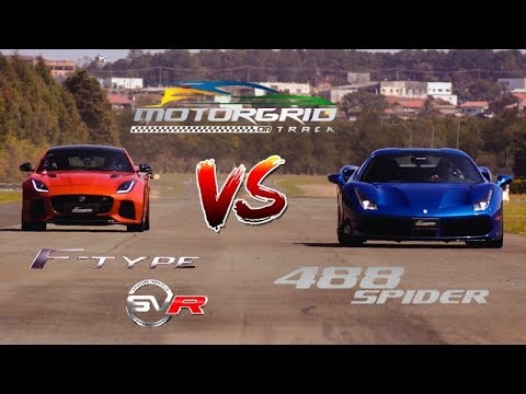 Jaguar F-Type SVR vs Ferrari 488 Spider - Motorgrid Drag Race