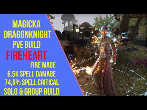 ESO Magicka Dragonknight PVE Build - Fireheart - Waking Flame