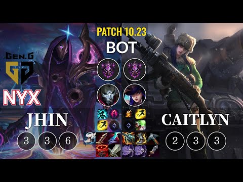 GEN Nyx Jhin vs Caitlyn Bot - KR Patch 10.23
